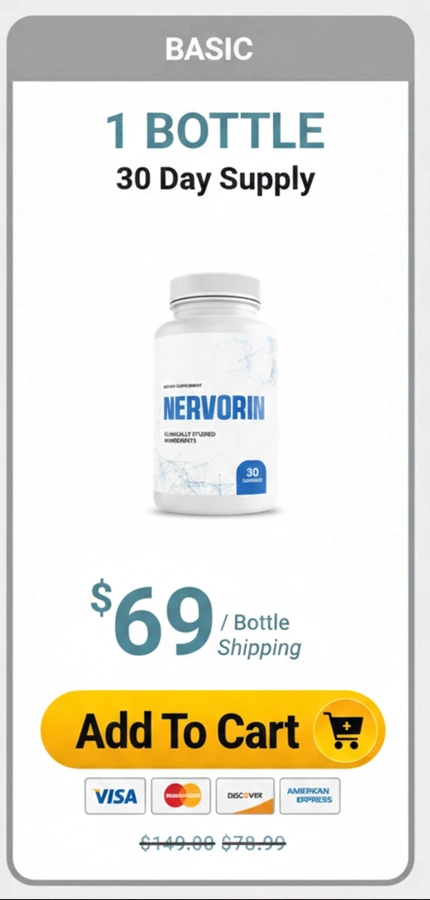 NERVORIN supplement 1 bottle package for hearing and brain support